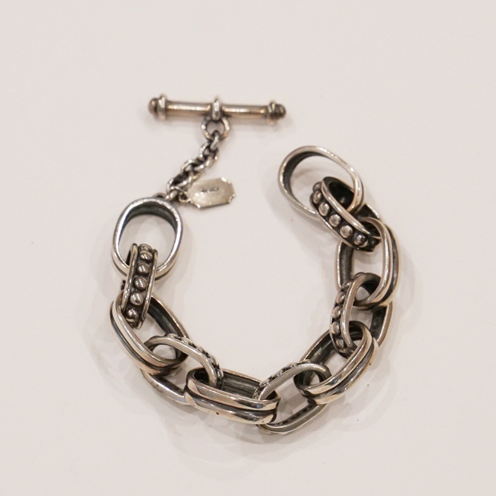Mignon Faget Beaded/Dbl Half Round Toggle Bracelet